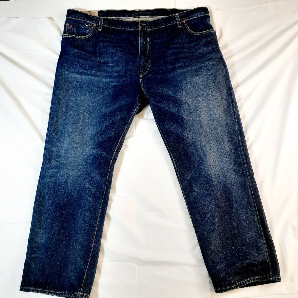 Men's Polo Ralph Lauren Hampton Straight Dark Wash Denim Jeans Size 46x30